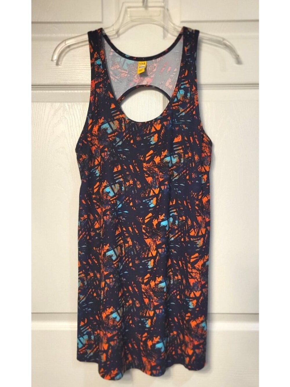 Lole Activewear Patterned Tank Dress Keyhole Back Small Athletic Athleisure